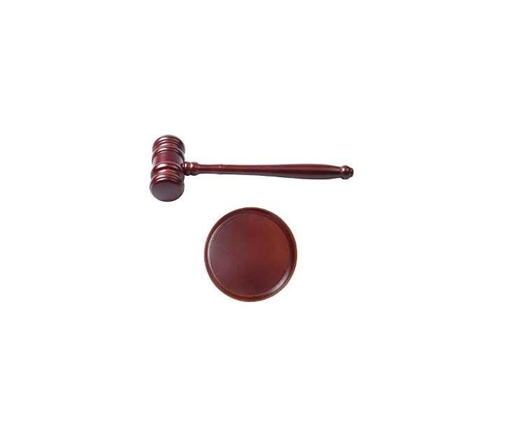 Handmade Wooden Gavel and Block Perfect for Judge, Lawyer, Auction Court Student