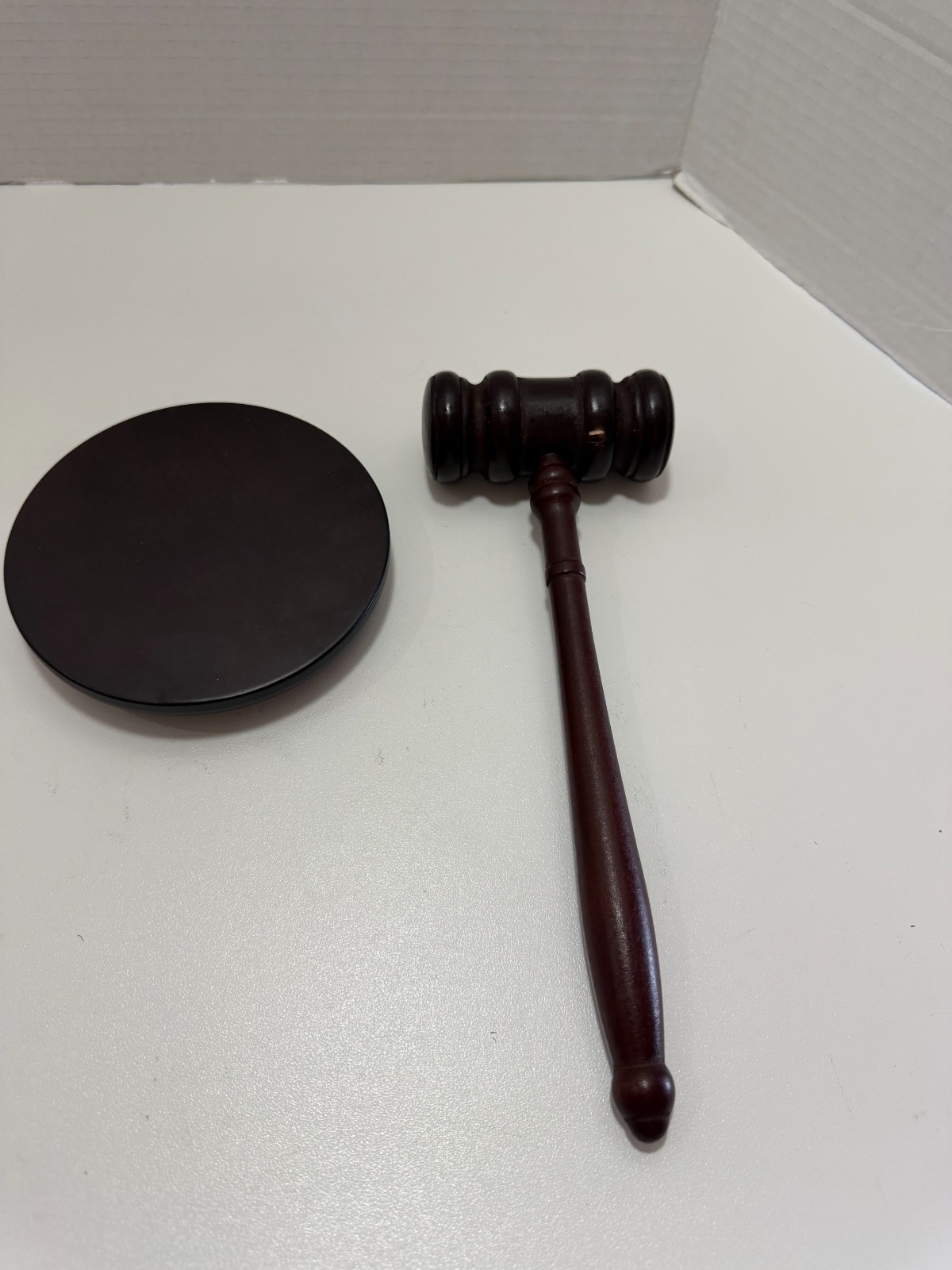 Handmade Wooden Gavel and Sound Block Set for Lawyers Judges Auction Courtroom