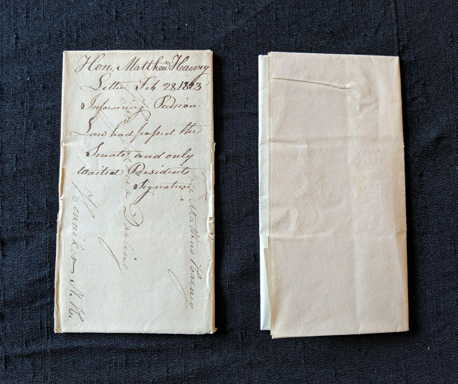 Original 1823 Letter Judge Matthew Harvey NH Revolutionary Pension Law
