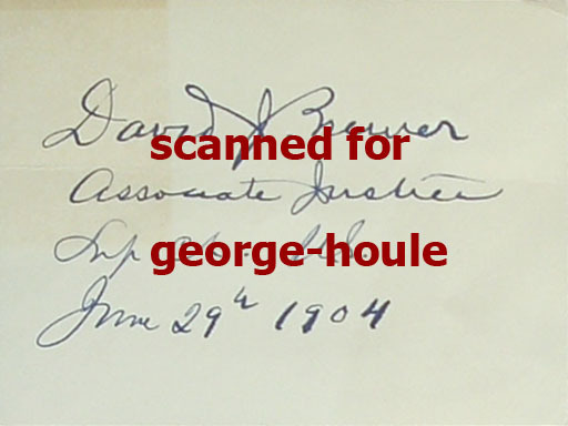 DAVID BREWER – AUTOGRAPH- INSCRIBED – 1904 – US SUPREME COURT JUSTICE
