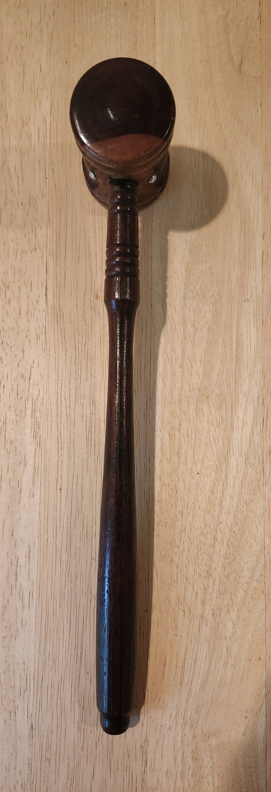 Vintage 12″ Hand Crafted Turned Wooden Gavel 2 Toned Head – FREE SHIPPING