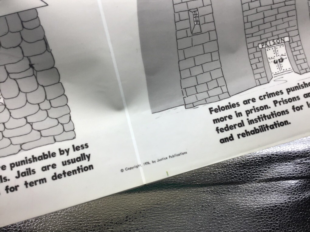 Original LAW Poster 1976 justice publications — CORRECTIONS —