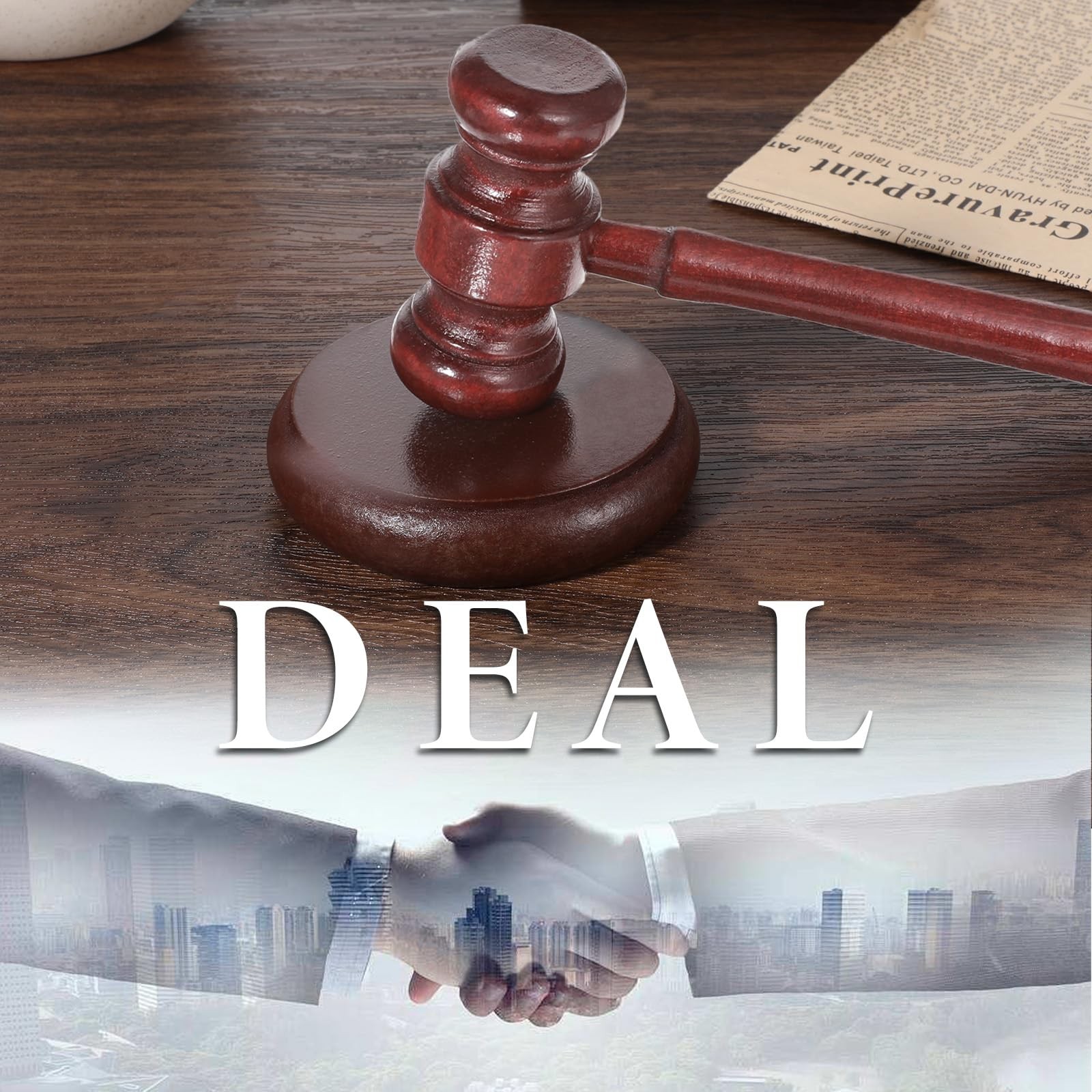 High Quality Wooden Gavel and Block Set for Lawyer Judge Auction Meetings