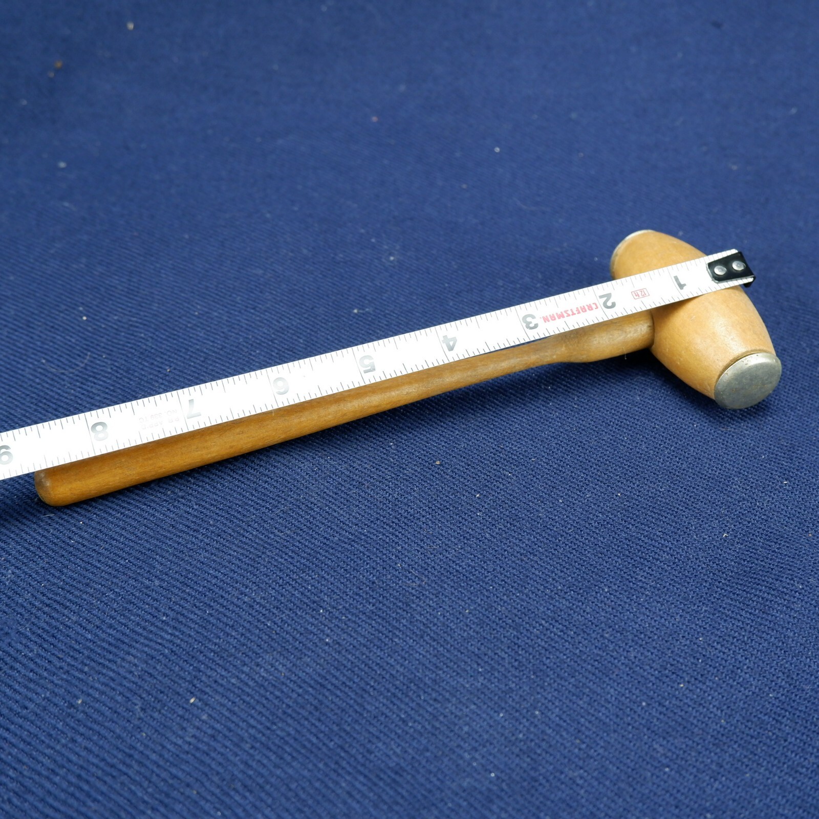 Small Vintage Wooden Mallet w/ Metal Face Plates