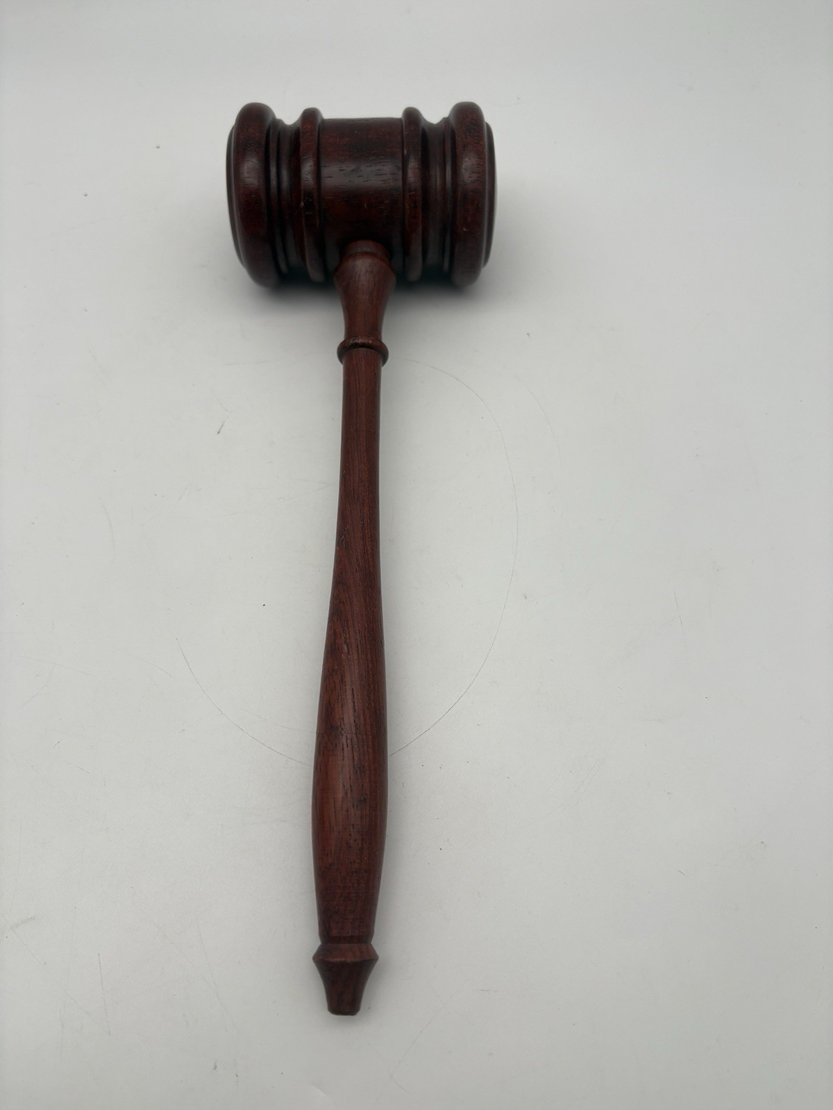 Solid Wood Gavel — Dark Finish, Judge/Auctioneer/Meeting 10” Long 3” Wide