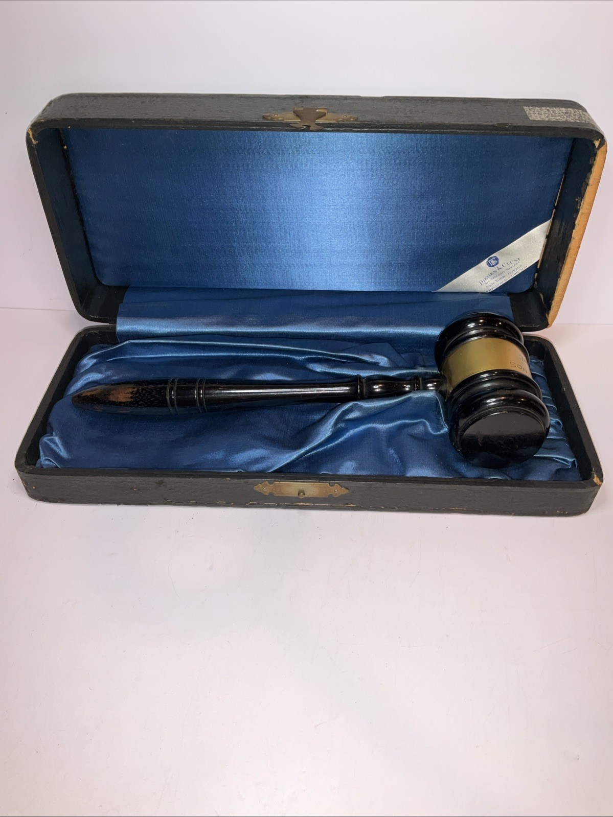 Antique 1926 Presentation Gavel w/ Case Italian Friends Filomeno Sammartino