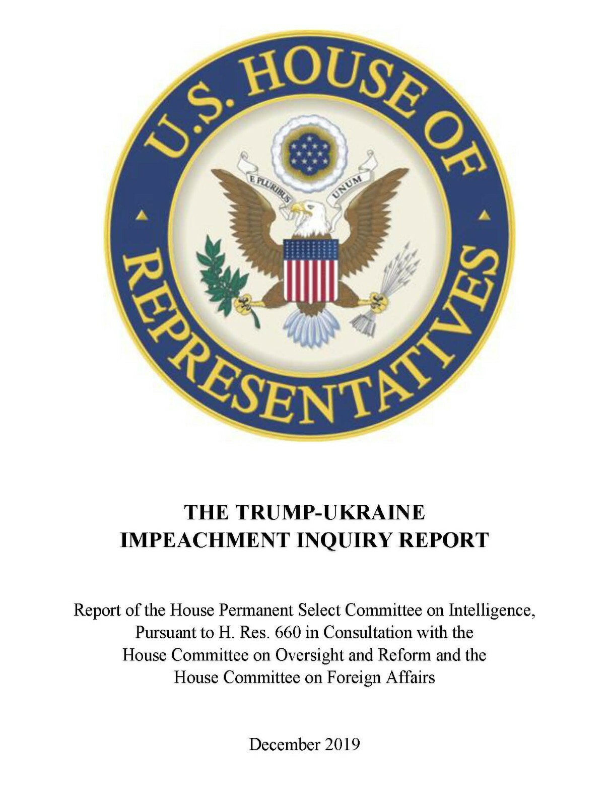 PRINTED 300 PAGE HARDCOPY 2019 Impeachment Report Nadler Schiff Trump