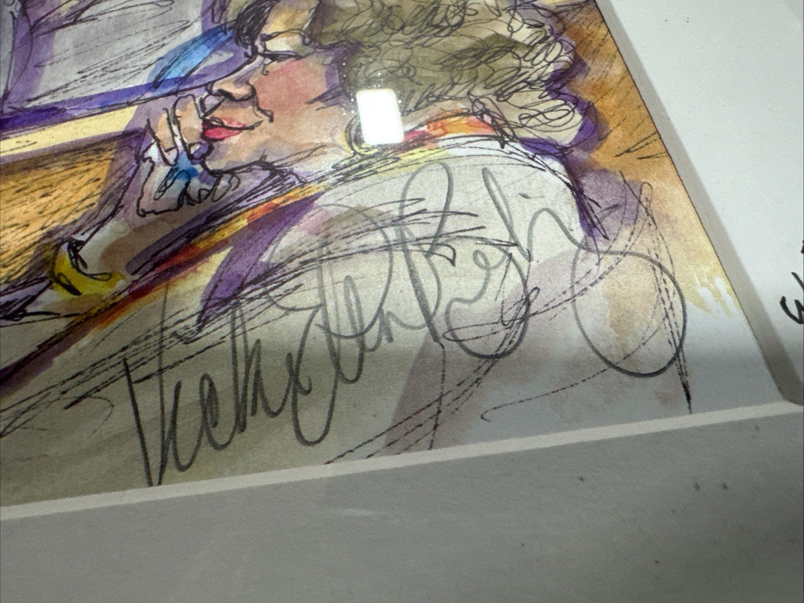 Print Copy Michael Jackson Courtroom Sketch Signed By Artist Vicki Behringer