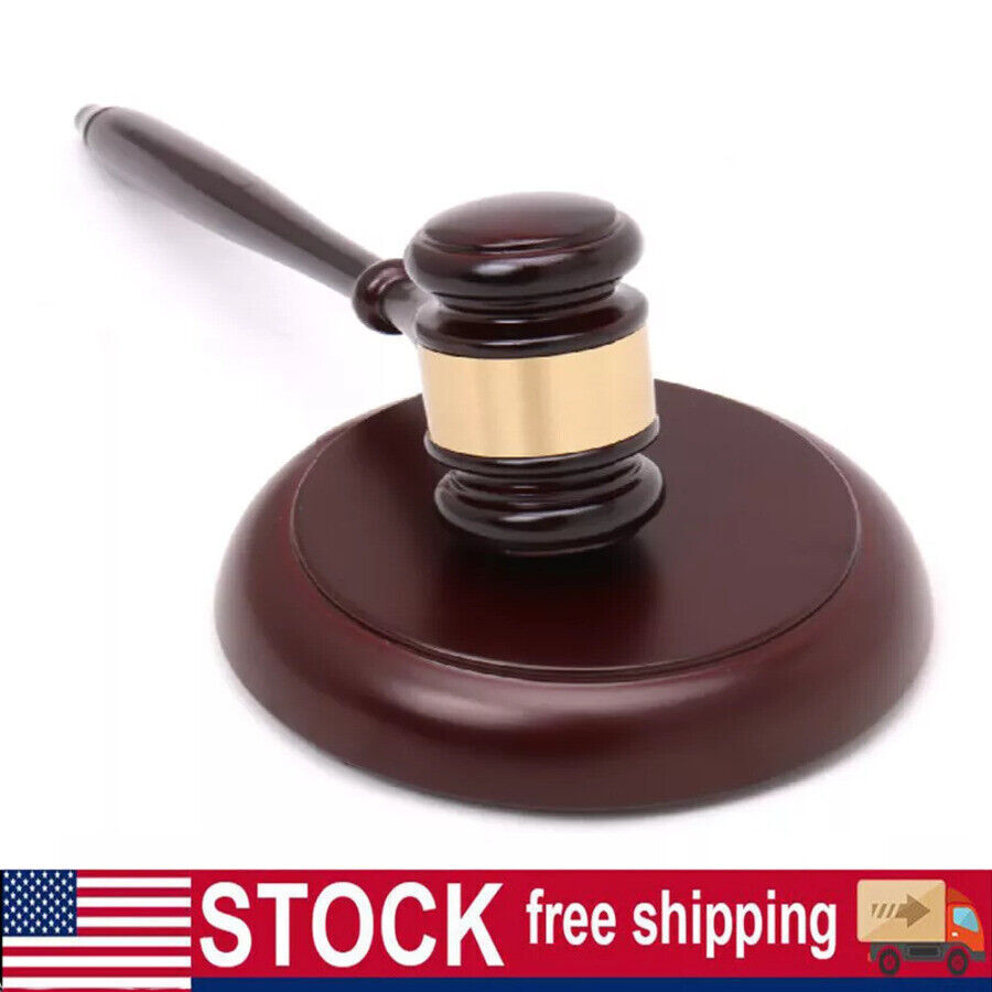 Wooden Gavel and Block Set, Wooden Gavel and Sound Block Set for Lawyer Gift