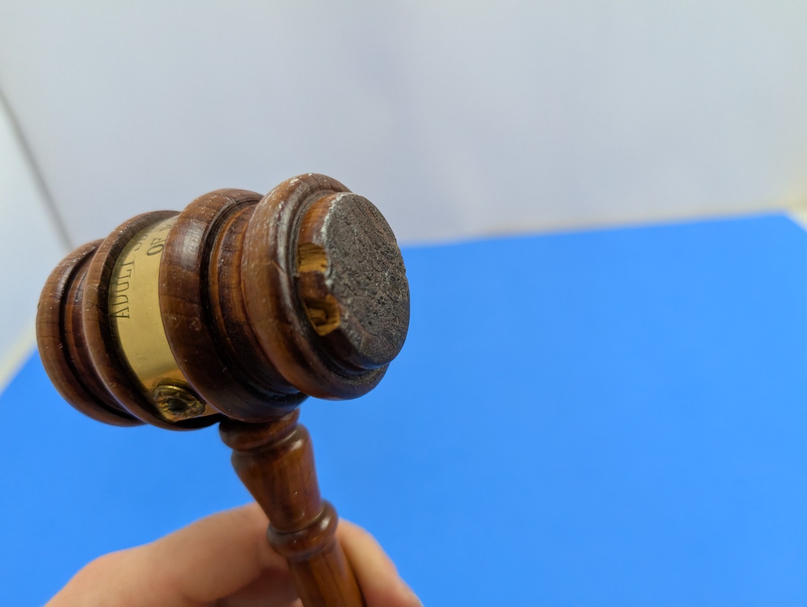 Vintage Authentic Wood Judge Gavel 1972 Adult Services Court
