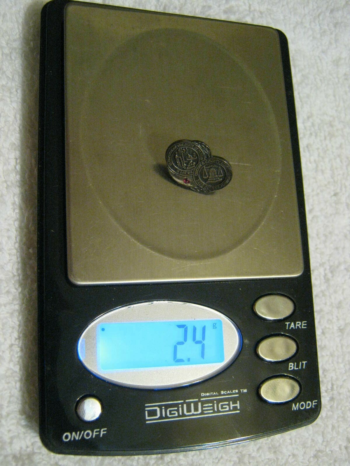 Pre-1997 DADE COUNTY CIRCUIT COURTS (10 Year) Sterling w/ Ruby Service Pin w Box