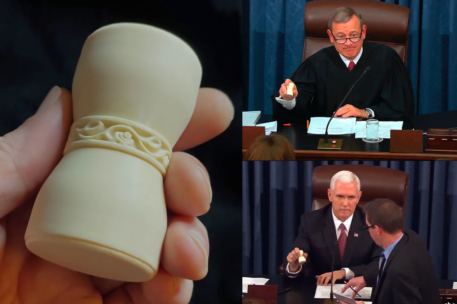 United States Senate gavel – heavy hand-shaped replica – exact size and weight