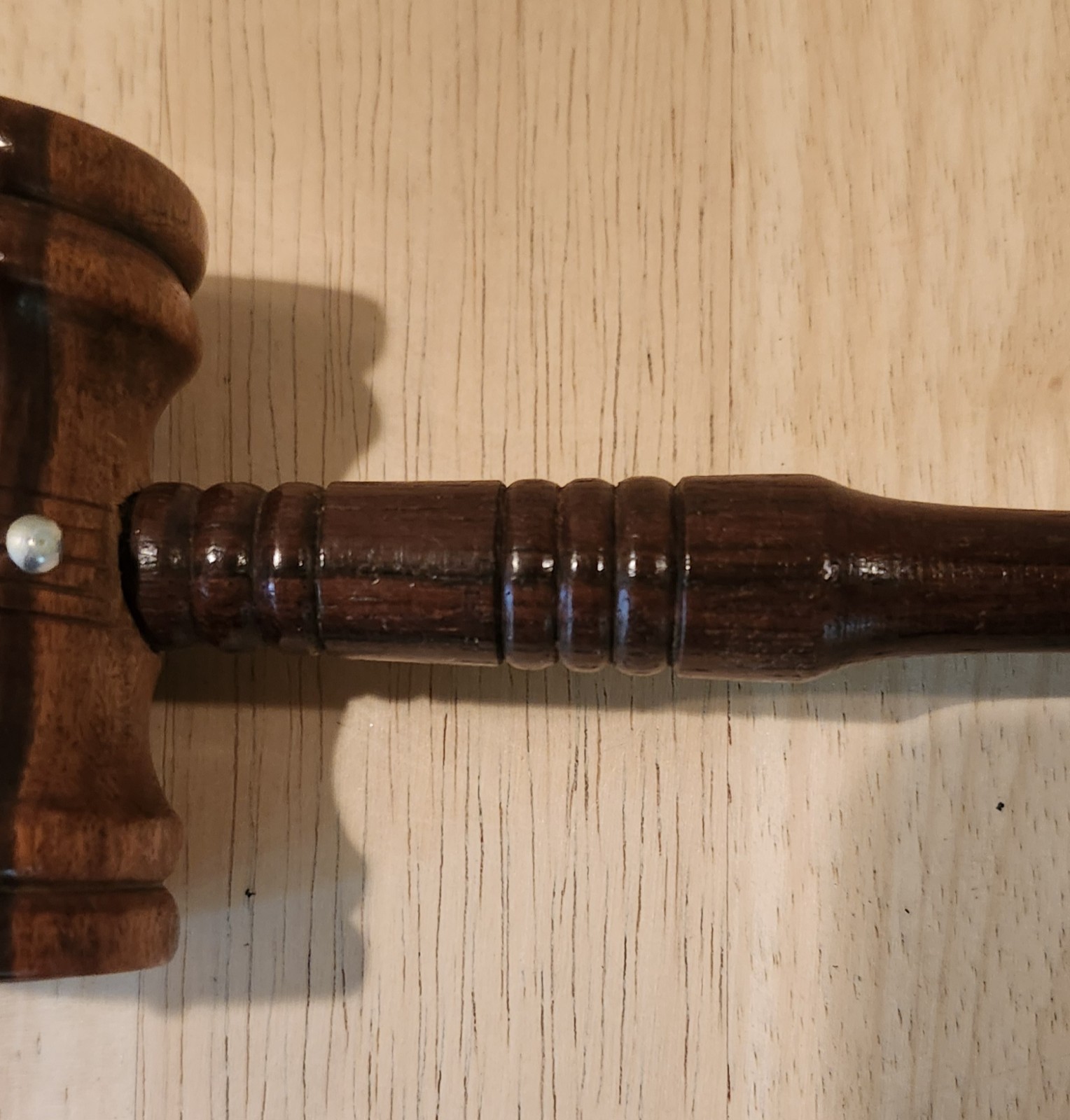 Vintage 12″ Hand Crafted Turned Wooden Gavel 2 Toned Head – FREE SHIPPING