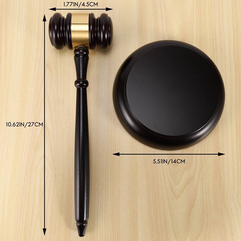 Wooden judge’s gavel auction hammer with sound for attorney judge auction2346