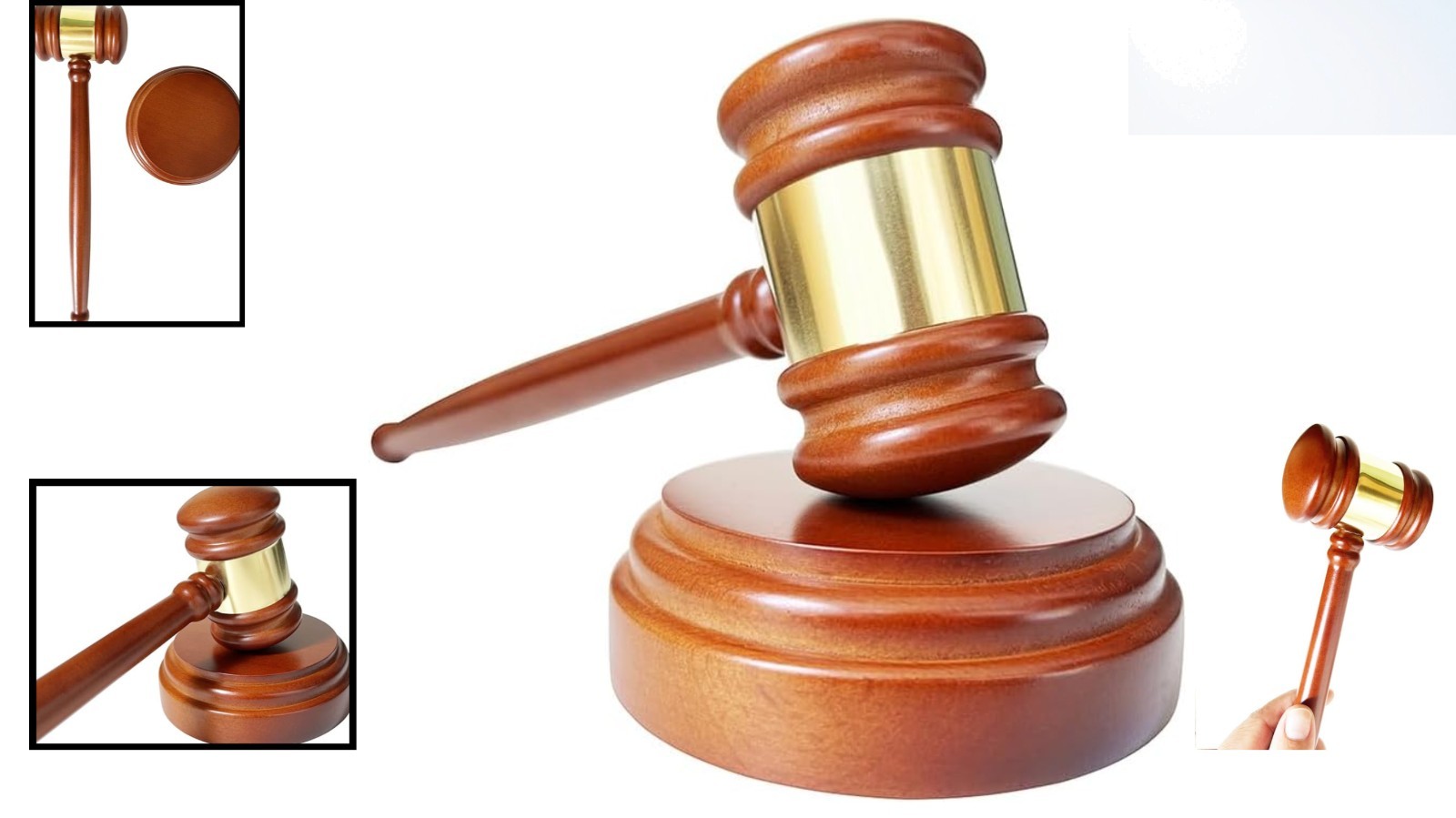 Sophisticated Wooden Gavel and Block – Authority for Board Meetings and Auctions